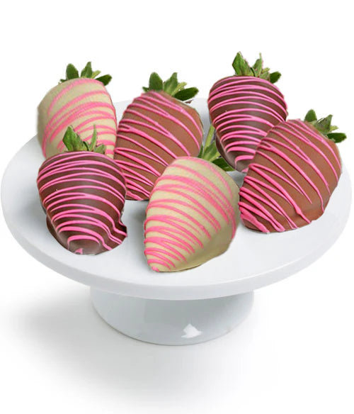 Elegant Pink Drizzle Mix Chocolate Covered Strawberries