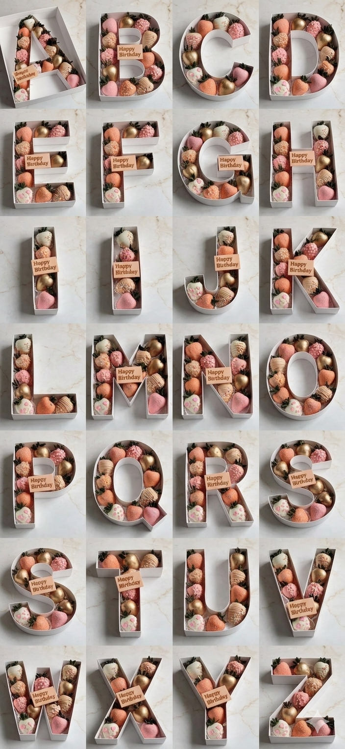 Letters box Chocolate Strawberries